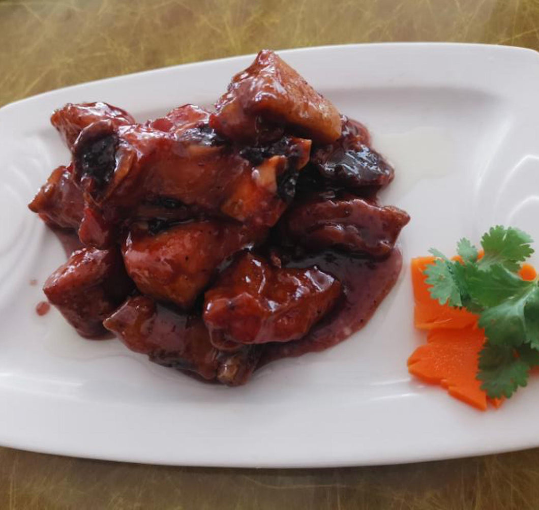 Fried Spareribs with Blueberry Sauce